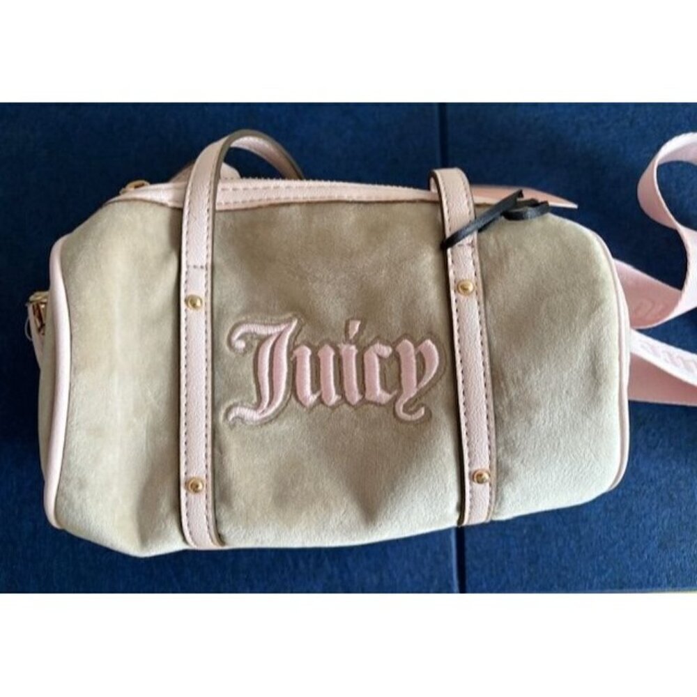 NWT Juicy Couture Queen Of Everything Velour Mini Barrel Bag - Picture 2 of 9